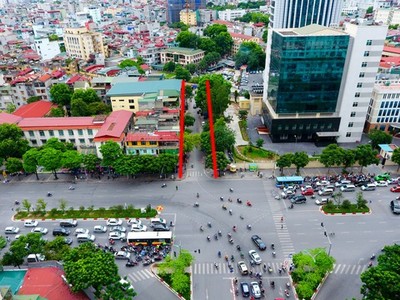 Quận Đống Đa dự kiến hoàn thành tuyến đường vào cuối năm 2021 (đoạn đường được gạch đỏ).