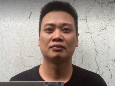 Đối tượng Đỗ Bính sau khi bị bắt.