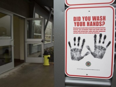 Biển báo rửa tay tại Tiểu bang Washington. (Ảnh: AFP/Getty).