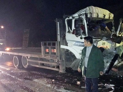 Hiện trường vụ tai nạn. (Ảnh: Tienphong).