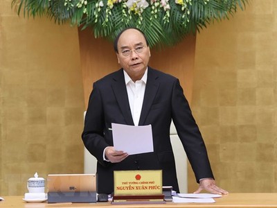 Thủ tướng Nguyễn Xuân Phúc phát biểu tại cuộc họp. (Ảnh: Thống Nhất/TTXVN).