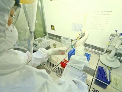 Phòng tách mẫu xét nghiệm COVID-19. (Ảnh: Minh Quyết/TTXVN).