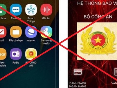App giả mạo Bộ Công an trên điện thoại hệ điều hành Android.