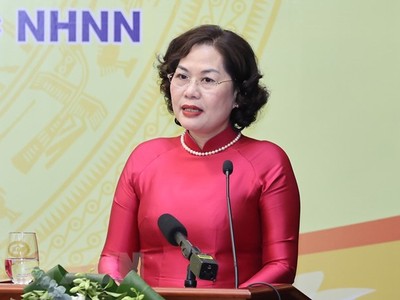 Bà Nguyễn Thị Hồng, Thống đốc Ngân hàng Nhà nước Việt Nam kiêm Chủ tịch Hội đồng quản trị Ngân hàng Chính sách xã hội. (Ảnh: Ảnh: Thống Nhất/TTXVN).