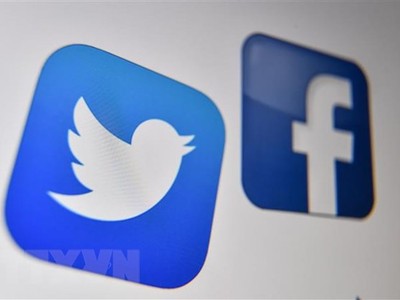 Biểu tượng của Facebook và Twitter. (Ảnh: AFP/TTXVN).