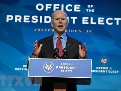 Tổng thống đắc cử Mỹ Joe Biden phát biểu tại Wilmington, Delaware, ngày 8/1/2021. (Nguồn: AFP/TTXVN).