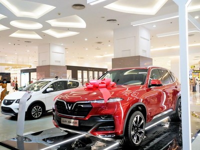 VinFast tổng kết năm 2020 với doanh số khá ấn tượng: 29.485 chiếc xe ôtô được bán ra. (Ảnh: PV/Vietnam+).
