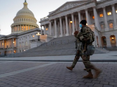 An ninh tại thủ đô Mỹ được tăng cường nghiêm ngặt nhất trước sự kiện nhậm chức của ông Biden. Ảnh: Reuters.