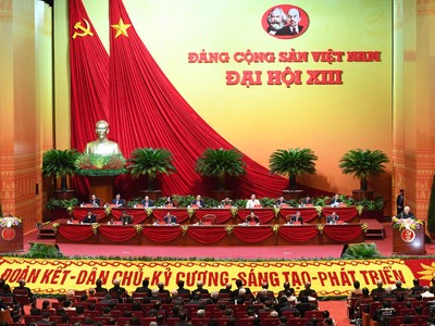 Đại hội đại biểu toàn quốc lần thứ XIII của Đảng diễn ra trong 8 ngày từ 25/1 đến 1/2/2021. Ảnh: VGP.