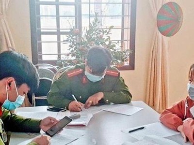 Nguyễn Thị H. tại cơ quan công an.