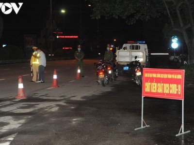 Chốt kiểm soát dịch bệnh tại tỉnh Hải Dương.