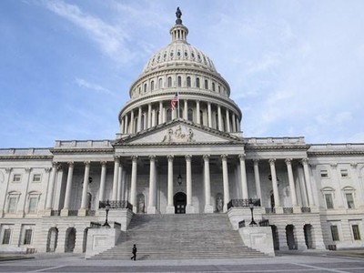 Quang cảnh tòa nhà Quốc hội Mỹ ở Washington DC., ngày 9/2/2021. (Ảnh: AFP/TTXVN).