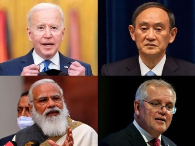 Tổng thống Mỹ Joe Biden, Thủ tướng Nhật Bản Suga Yoshihide, Thủ tướng Australia Scott Morrison và Thủ tướng Ấn Độ Narendra Modi. Ảnh: AFP/Reuters/EPA.