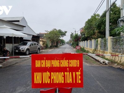 Khu vực phong tỏa tại thôn Việt Tiến, xã Đại Hợp, huyện Kiến Thụy, Hải Phòng, liên quan đến 2 ca bệnh 2582 và 2586.