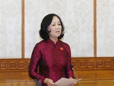 Đồng chí Trương Thị Mai, Ủy viên Bộ Chính trị, Trưởng Ban Tổ chức Trung ương. (Ảnh: Phương Hoa/TTXVN).