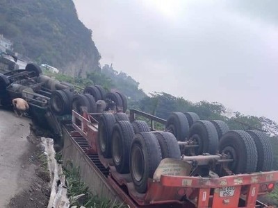 Hiện trường vụ tai nạn. (Ảnh: TTXVN phát).