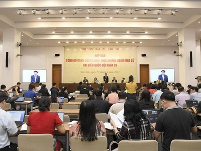 Hội đồng Bầu cử quốc gia họp báo công bố danh sách 868 người chính thức ứng cử đại biểu Quốc hội khoá XV. 