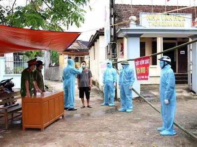 Chốt kiểm dịch tại thôn Quan Nhân, xã Đạo Lý, huyện Lý Nhân, tỉnh Hà Nam.