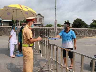 Một chốt kiểm dịch ở Bắc Ninh. (Nguồn: TTXVN).