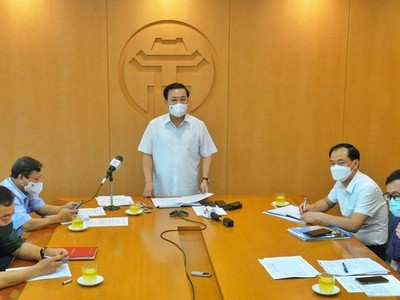 Quang cảnh buổi họp Ban Chỉ đạo phòng, chống dịch Covid-19 Hà Nội diễn ra sáng 3/6 (Ảnh: Thành Trung).