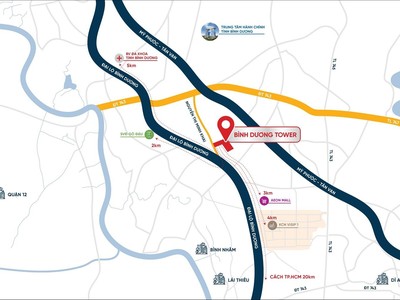 Bản đồ vị trí dự án Bình Dương Tower.