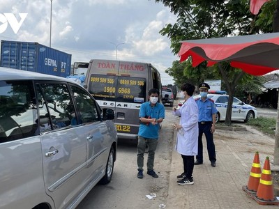 Chốt kiểm tra Y tế trên quốc lộ 51 tỉnh Bà Rịa - Vũng Tàu.
