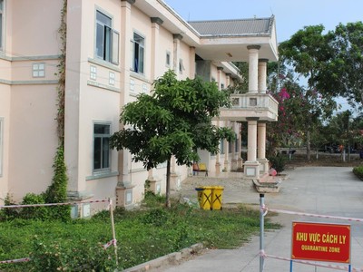 Khu vực cách ly tập trung Phòng khám Đa khoa Quân dân y Giồng Găng, huyện Tân Hồng, tỉnh Đồng Tháp.