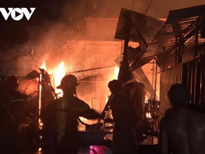 Hiện trường vụ cháy nhà khiến 1 phụ nữ tử vong.