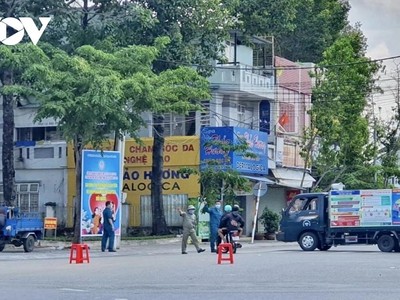 Đường Nguyễn Hữu Thọ, TP Bà Rịa nơi anh H. sinh sống bị phong toả một phần.