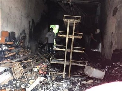 Hiện trường vụ cháy. (Ảnh: TTXVN phát).