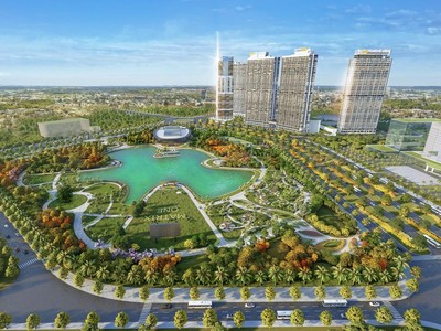 Tổ hợp hạng A The Matrix One nằm đối diện công viên 14 ha xanh mát.