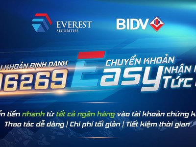 Chứng khoán Everest (EVS) triển khai dịch vụ chuyển tiền nhanh từ tất cả các ngân hàng
