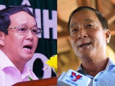 Ông Nguyễn Văn Dũng, Giám đốc Sở Du lịch (phải) và ông Nguyễn Công Thành, Phó cục trưởng Cục Thuế tỉnh Bình Định. (Nguồn: Tuoitre.vn)