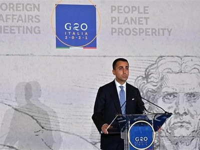 Ngoại trưởng Italy Luigi di Maio tại cuộc họp báo ở Matera (Italy), ngày 29/6/2021. (Ảnh: THX/TTXVN).