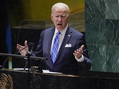 Tổng thống Mỹ Joe Biden phát biểu tại Đại hội đồng Liên Hợp Quốc. Ảnh: AP.