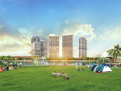 The Matrix One nằm đối diện công viên 14 ha xanh mát.