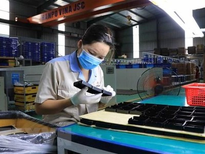 Công ty Cổ phần Hanpo Vina, khu công nghiệp Yên Phong mở rộng được tỉnh Bắc Ninh chọn trong chương trình hỗ trợ doanh nghiệp. (Ảnh: Thanh Thương/TTXVN).