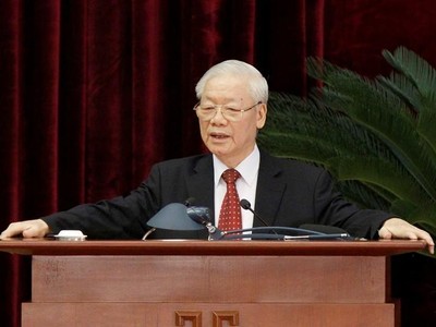 Tổng Bí thư Nguyễn Phú Trọng phát biểu bế mạc Hội nghị Trung ương 4 (khóa XIII) ngày 7/10/2021.