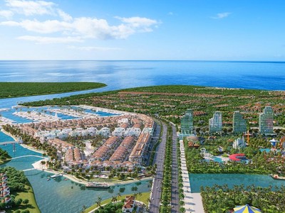 Sun Riverside Village tọa lạc tại vị trí phong thủy đắc lợi, thuận tiện di chuyển đến bãi biển Sầm Sơn hay TP. Thanh Hóa. Ảnh phối cảnh minh họa.