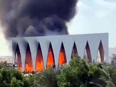 Cháy lớn tại liên hoan phim El Gouna Ai Cập. Ảnh Ahramonline.