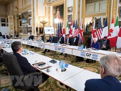 Toàn cảnh Hội nghị Bộ trưởng Tài chính G7 tại London, Anh, ngày 4/6/2021. (Ảnh: AFP/TTXVN).