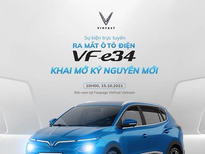 Ô tô điện VF e34 chính thức "trình làng" vào 10h sáng nay
