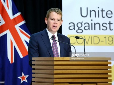 Ông Chris Hipkins, Bộ trưởng Giáo dục kiêm Bộ trưởng Ứng phó Covid-19 của New Zealand. Ảnh Getty.