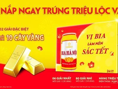 Đón năm mới Tài Lộc khởi sắc với hai chương trình khuyến mại lớn nhất trong năm của Bia Hà Nội Tết 2022