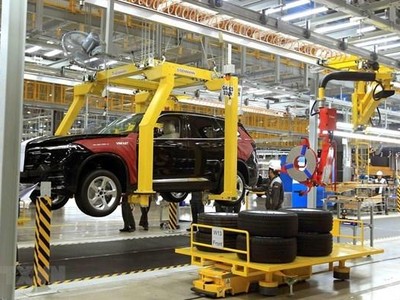 Nhà máy sản xuất ôtô VinFast tại Khu công nghiệp Đình Vũ, huyện Cát Hải, Hải Phòng. (Ảnh: An Đăng/TTXVN).