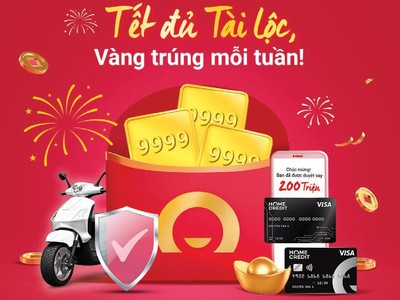“Tết đủ Tài Lộc, Vàng trúng mỗi tuần” với Home Credit