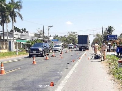 Hiện trường một vụ tai nạn giao thông. (Ảnh minh họa. Nguồn: TTXVN)x