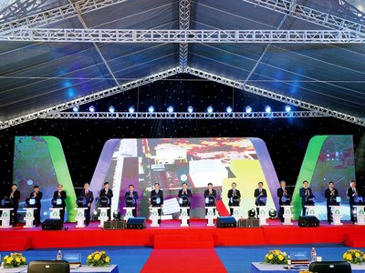 Lễ khởi công Dự án Nhà máy sản xuất chất dẻo phân hủy sinh học PBAT tại Khu công nghiệp Nam Đình Vũ (Hải Phòng).