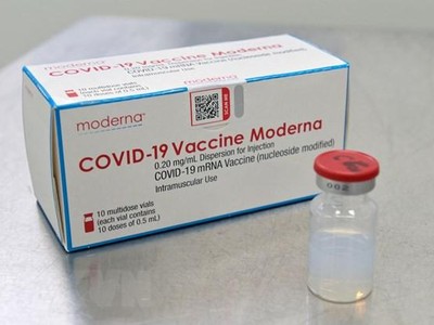 Vaccine ngừa COVID-19 của Moderna. (Ảnh: AFP/TTXVN).