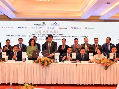 Vietcombank là ngân hàng đầu mối thu xếp khoản cam kết cấp tín dụng 35.000 tỷ đồng cho Dự án Khu liên hợp sản xuất gang thép Hòa Phát Dung Quất 2